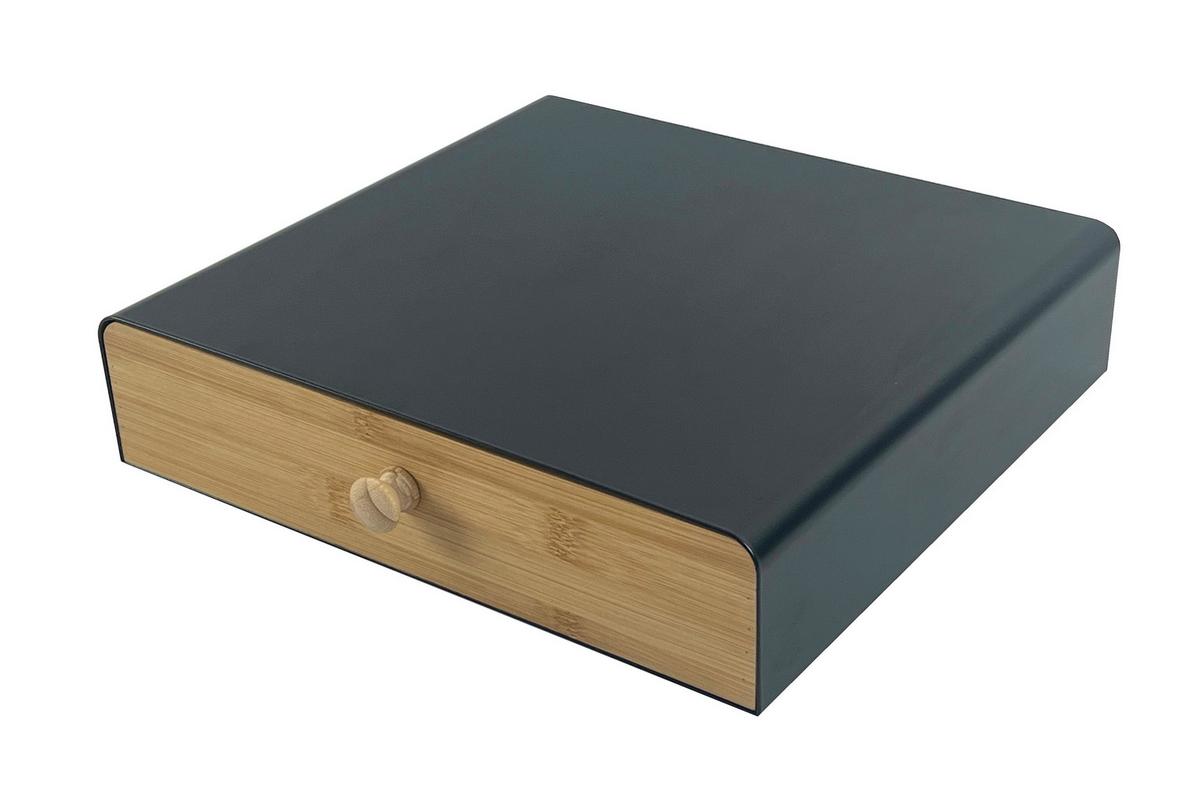 Organizér na kávu GEORGE - čierna/prírodná farba, Konventionell, kov/prírodné materiály (33/31/7,5cm) - Mömax