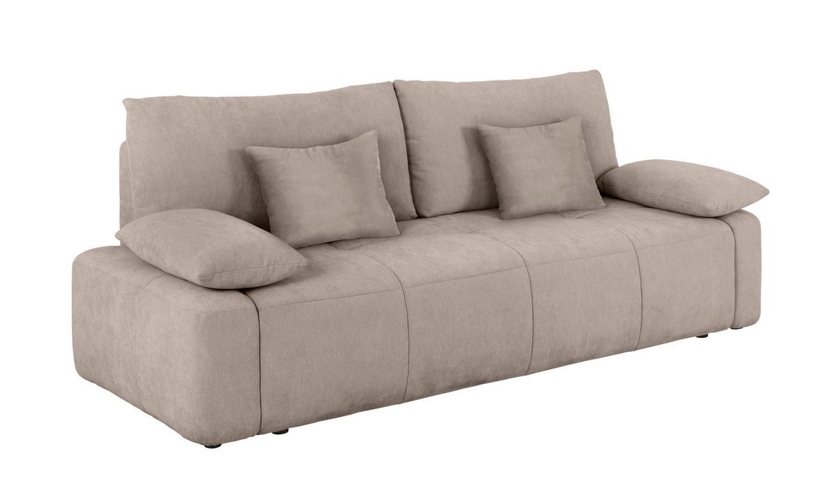Schlafsofa Hello Lux 3Dl Hellgrau B: 240cm - Hellgrau/Schwarz, Design, Textil (240/93/108cm) - MID.YOU