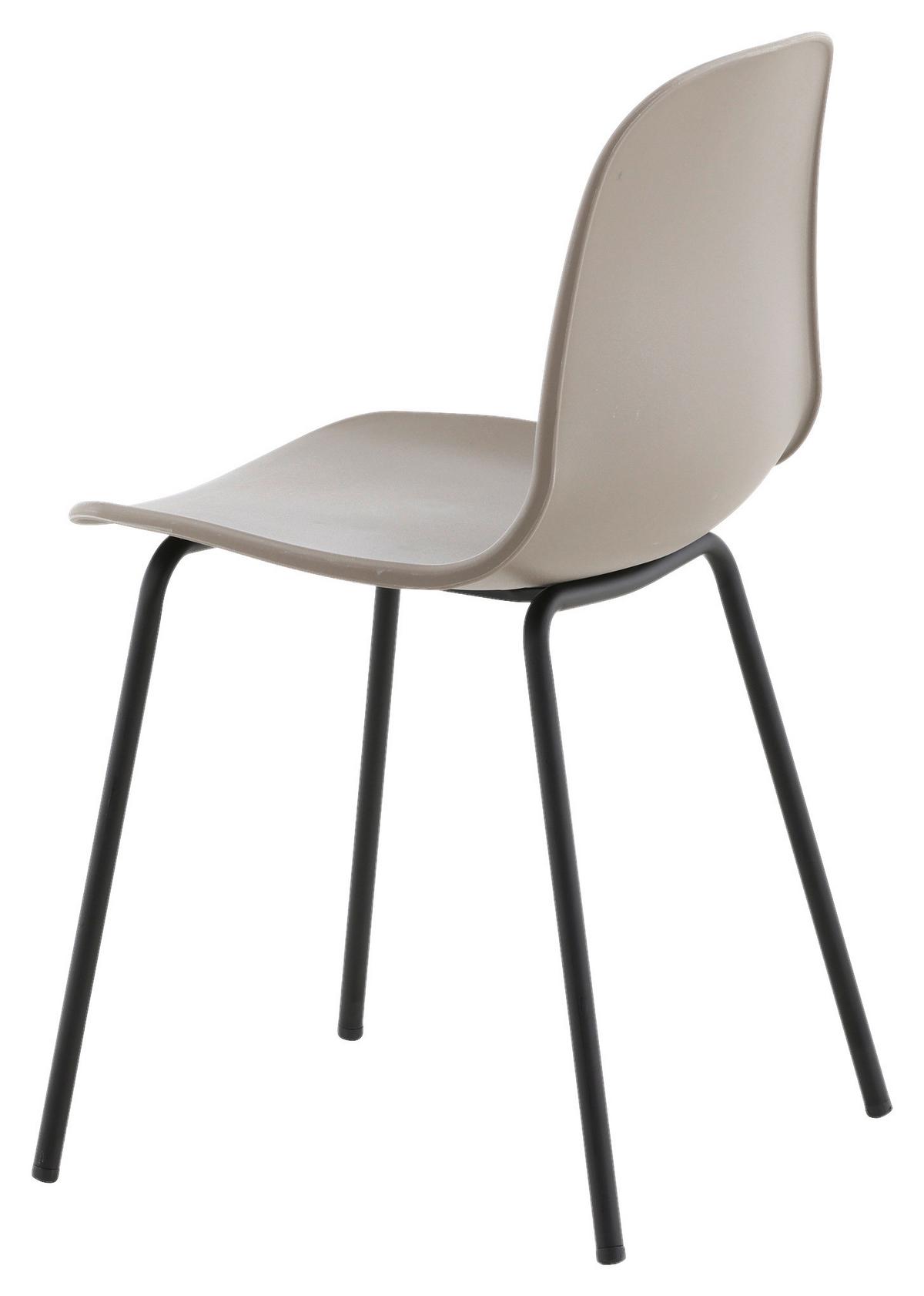 Stuhl-set Arctic - Greige/Schwarz, Design, Kunststoff/Metall (49/82/48cm) - Livetastic