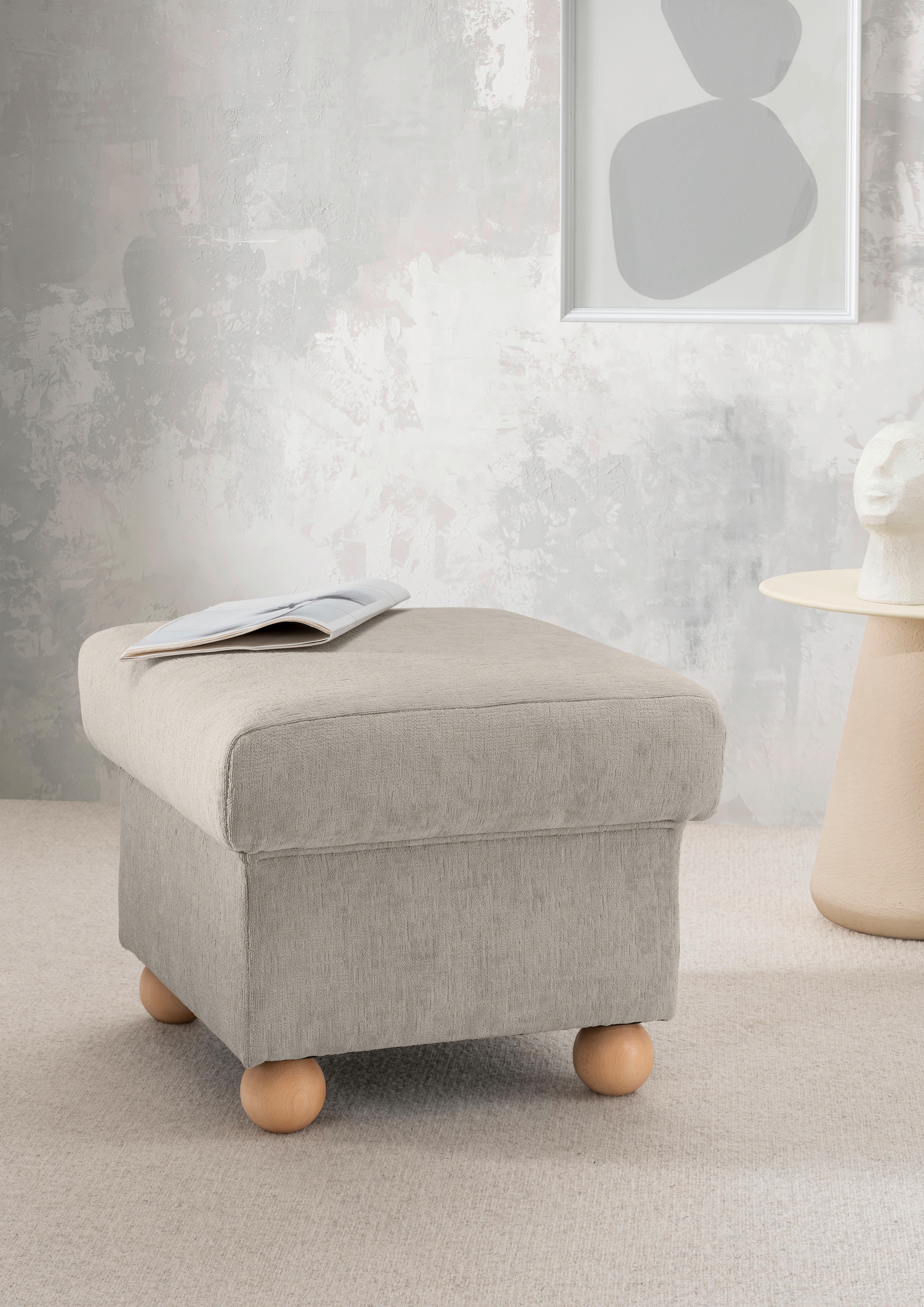 HOCKER Torello Weiß B: 56cm - Wildeiche/Creme, KONVENTIONELL, Textil (56/46/56cm) - Livetastic