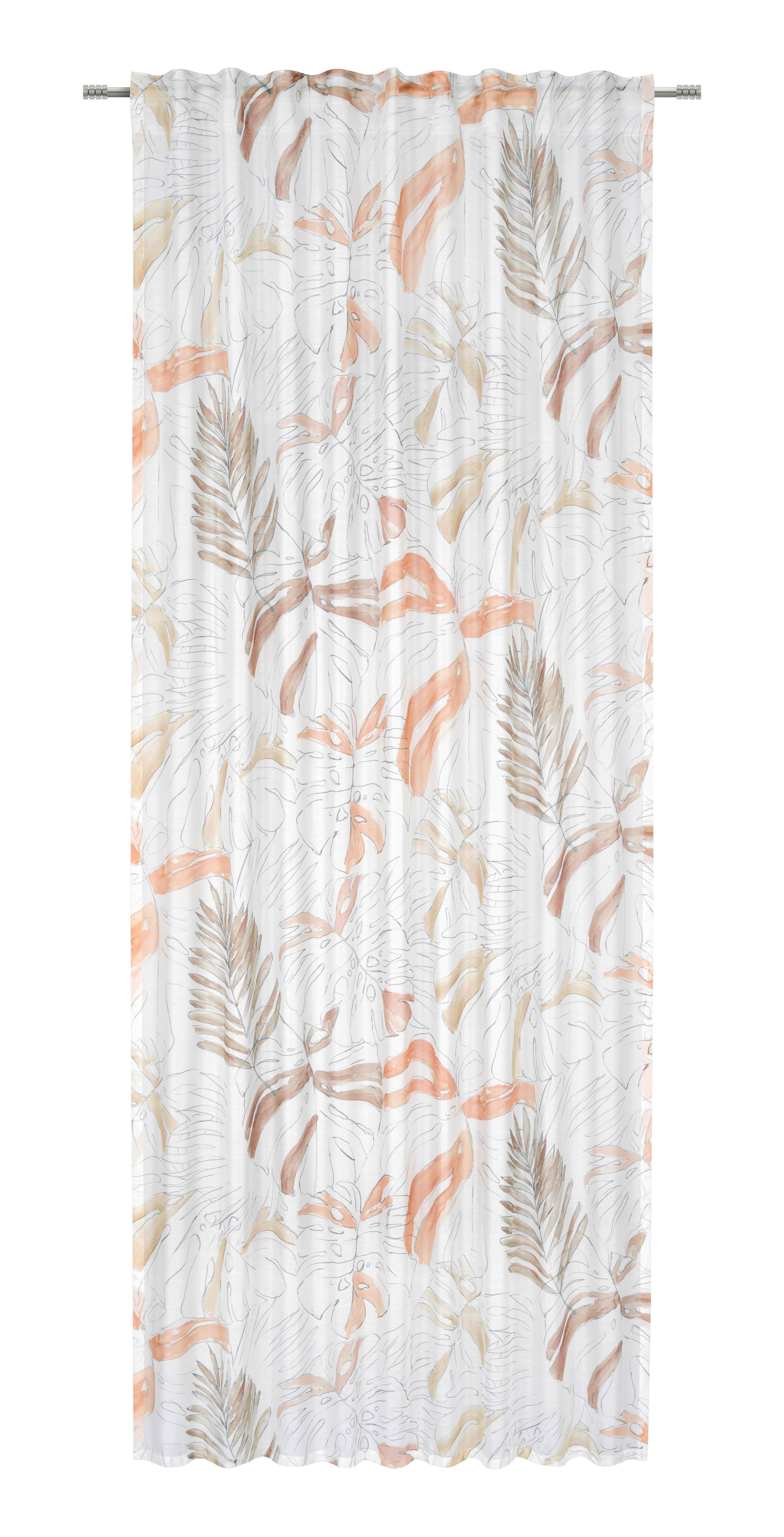 Fertigvorhang Bea - Braun/Weiß, MODERN, Textil (135/245cm) - Luca Bessoni