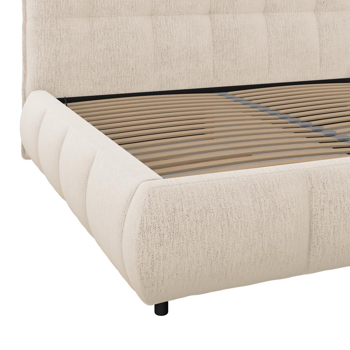Polsterbett Limo Beige 160x200 cm - Beige/Schwarz, KONVENTIONELL, Holz/Holzwerkstoff (160/200cm) - James Wood