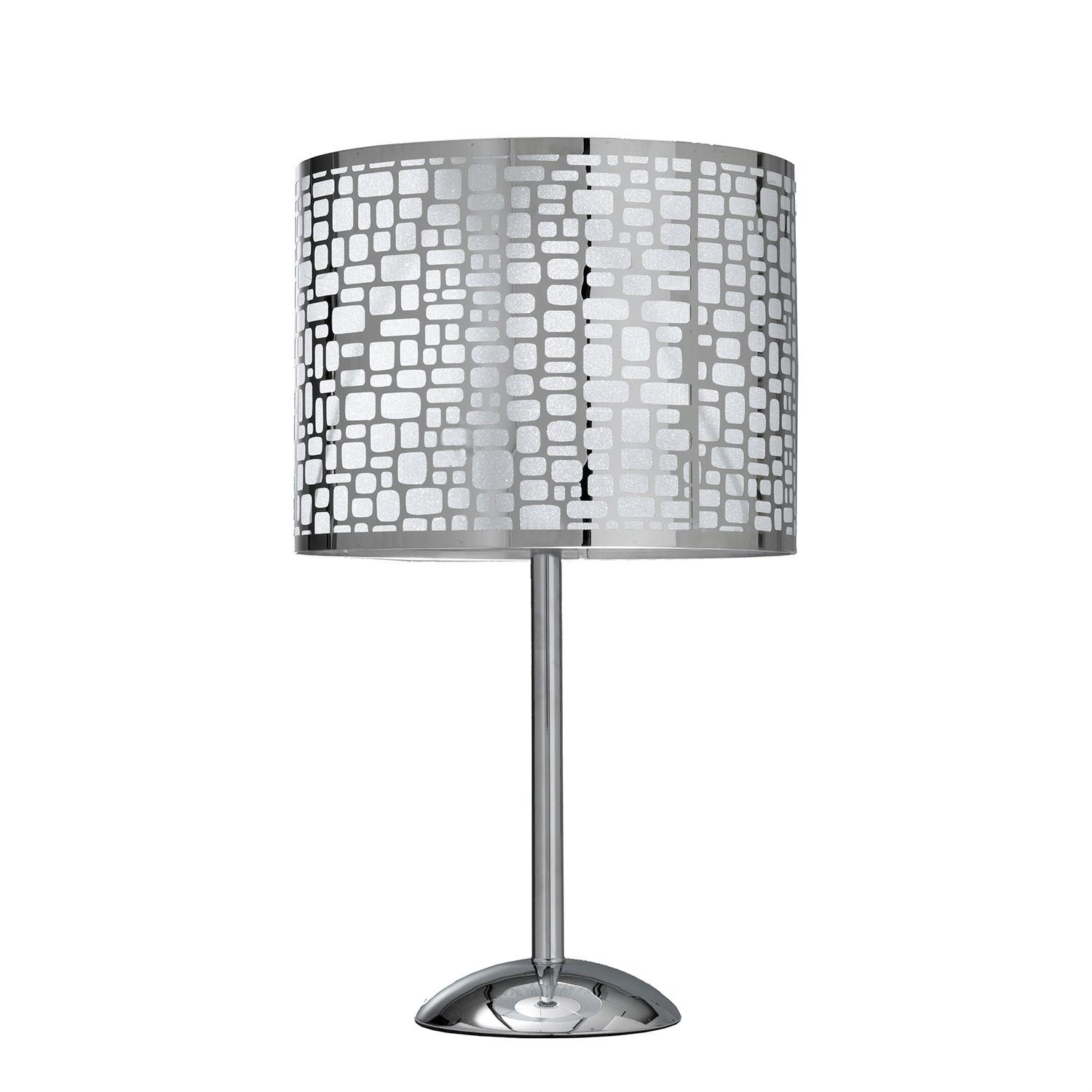 Tischleuchte Chromfarben Dunkelgrau L: 30cm - Chromfarben/Dunkelgrau, Basics, Kunststoff/Metall (30/30/53cm)