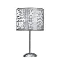 Tischleuchte Chromfarben Dunkelgrau L: 30cm - Chromfarben/Dunkelgrau, Basics, Kunststoff/Metall (30/30/53cm)