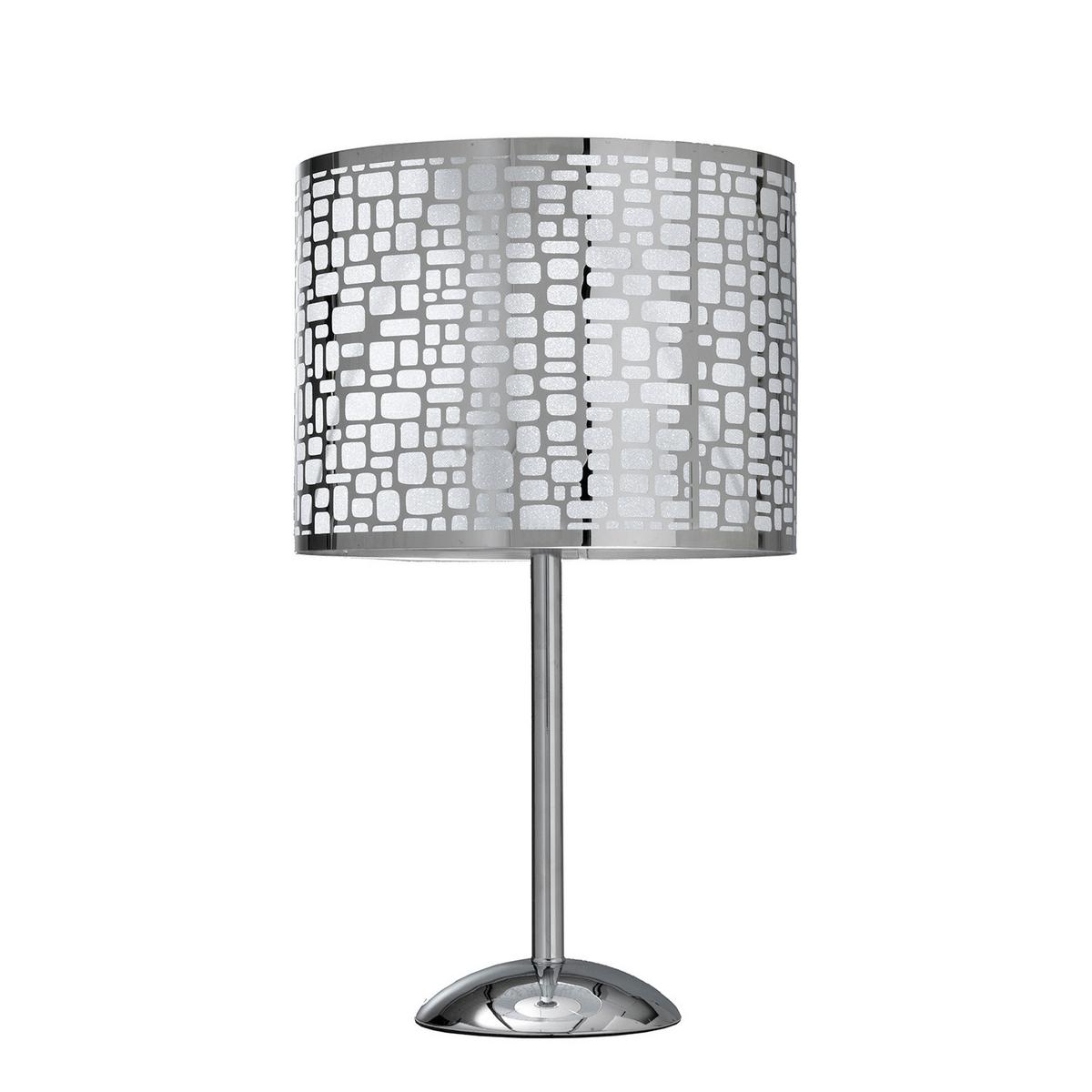 Tischleuchte Chromfarben Dunkelgrau L: 30cm - Chromfarben/Dunkelgrau, Basics, Kunststoff/Metall (30/30/53cm)