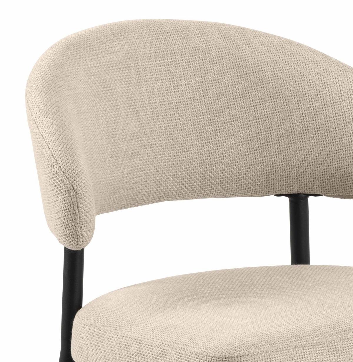 Esszimmerstuhl Edina Beige Metall-Beine - Beige/Schwarz, Trend, Textil/Metall (56/77/55cm) - MID.YOU