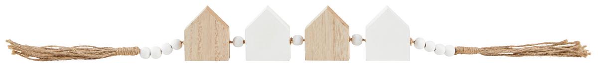 Girlande "home", Samira - Naturfarben/Weiß, MODERN, Holzwerkstoff (55cm) - Luca Bessoni