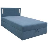 Boxbett Carlos 120 Hellblau B: 121 cm - Schwarz/Hellblau, Basics, Holzwerkstoff/Textil (121/110/210cm) - Livetastic