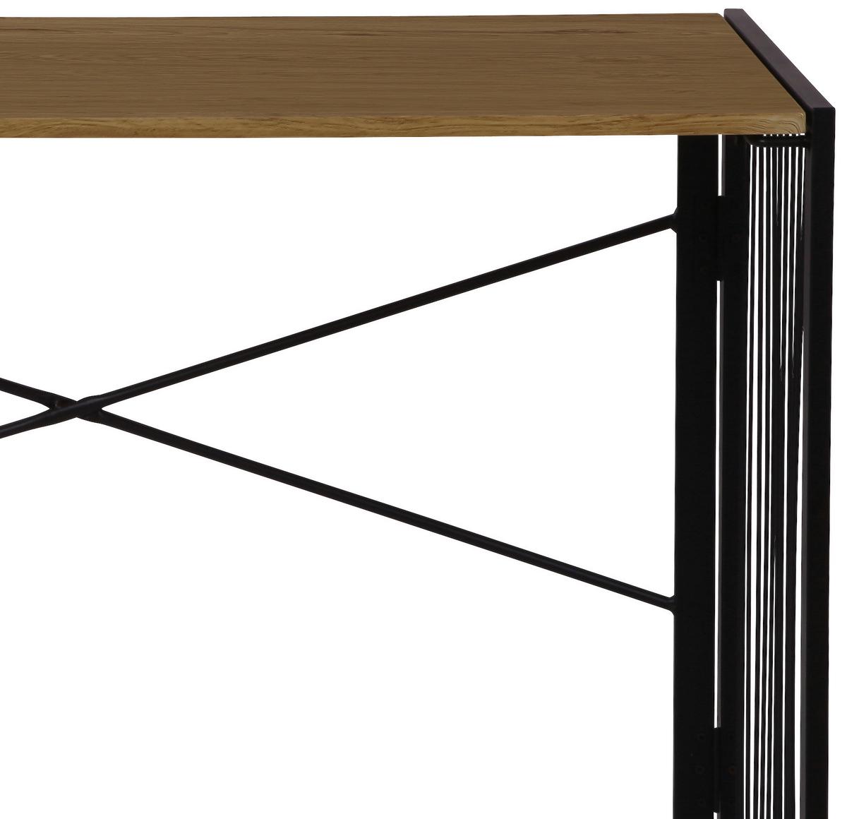 Schreibtisch Klappbar B 100cm H 75cm, Klapp, Eiche/Schwarz - Eichefarben/Schwarz, MODERN, Holzwerkstoff/Metall (100/75/50cm)