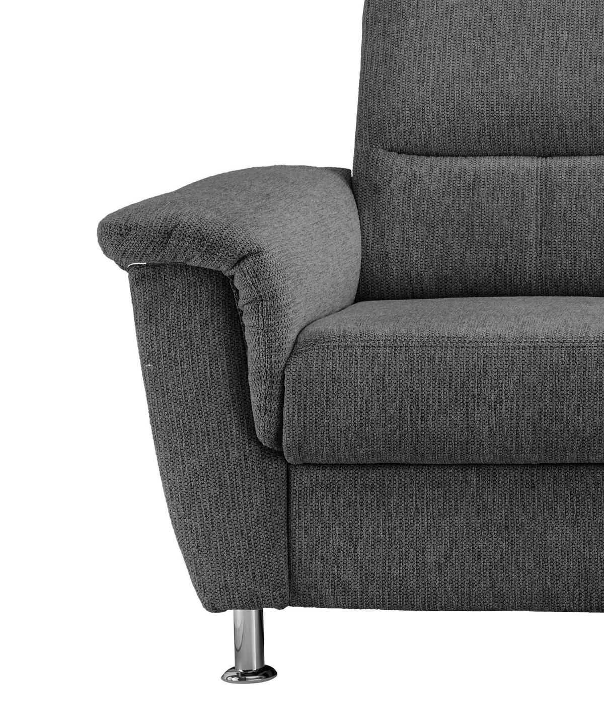 Ecksofa Mit Bettkasten Parole Anthrazit Chenille - Chromfarben/Anthrazit, MODERN, Textil (231/165cm) - Livetastic
