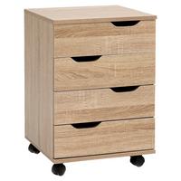 Kanc. kontajner na kolečkách sonoma dub - barvy dubu, Moderní, kompozitní dřevo/plast (40/60/40cm) - MID.YOU