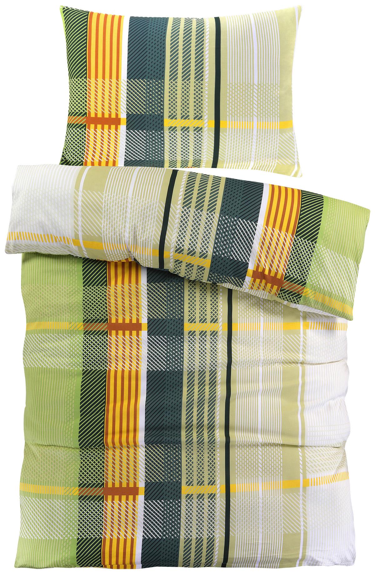 Ágyneműhuzat-garnitúra Ramona - sötétsárga/sötétzöld, Modern, textil - Luca Bessoni