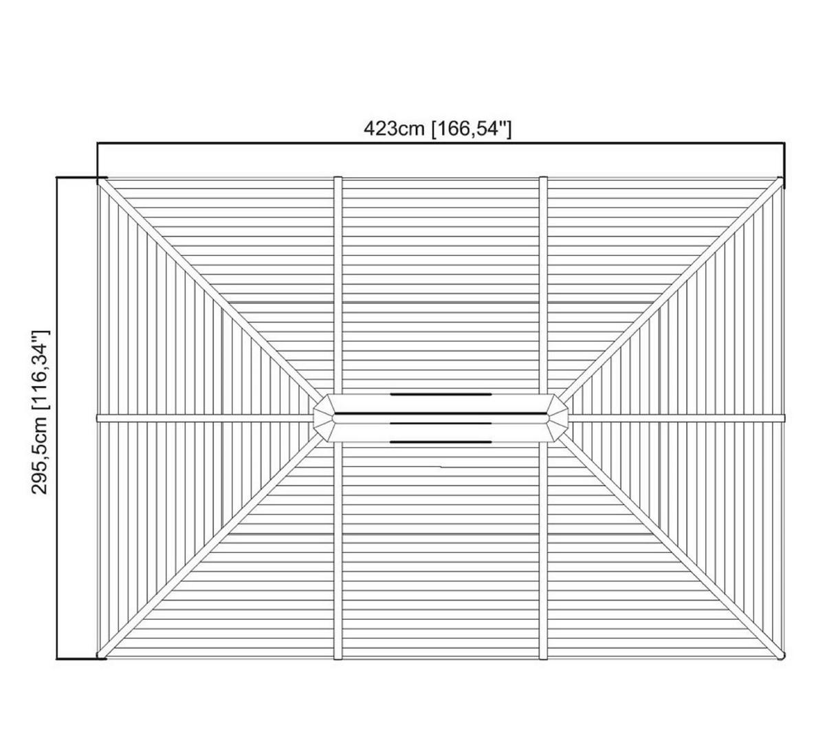 Pavillon Ventura 296x261x423cm Wetterfest - Anthrazit, Basics, Metall (296/261/423cm)