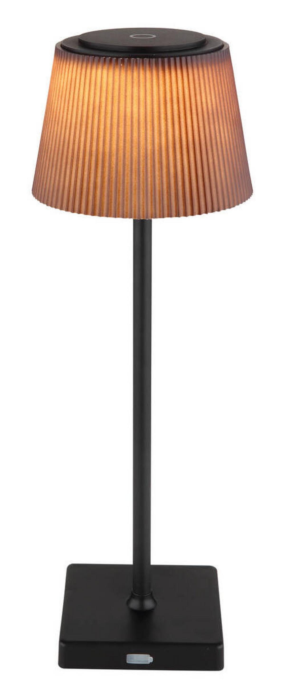 Akku-Tischleuchte 58434bb - Schwarz/Braun, Design, Kunststoff/Metall (13/38cm) - Globo