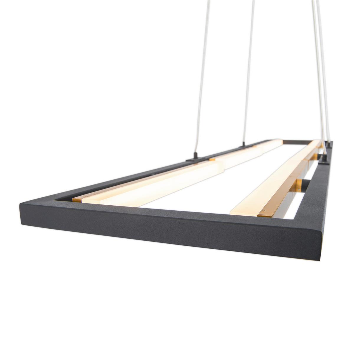 LED-Hängeleuchte Cadice H: 132 cm Schwarz/Goldfarben - Goldfarben/Schwarz, Design, Kunststoff/Metall (100/54/132cm) - Näve