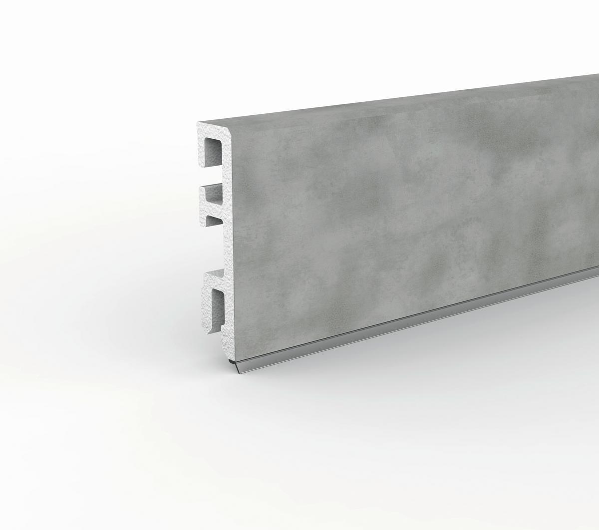 Sockelleiste Doellken Cubica60 Trav Romano - Hellgrau, Basics, Kunststoff (250/1.3/6cm)