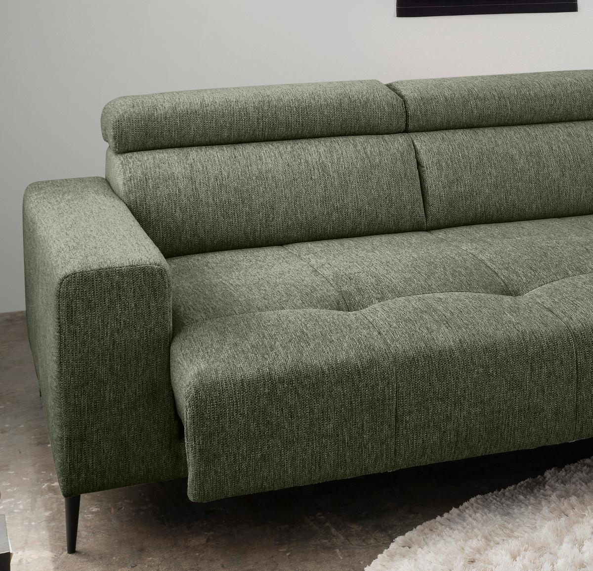 Ecksofa Intera Dunkelgrün S: 276x188 Cm - Dunkelgrün/Schwarz, KONVENTIONELL, Textil (276/188cm) - Livetastic