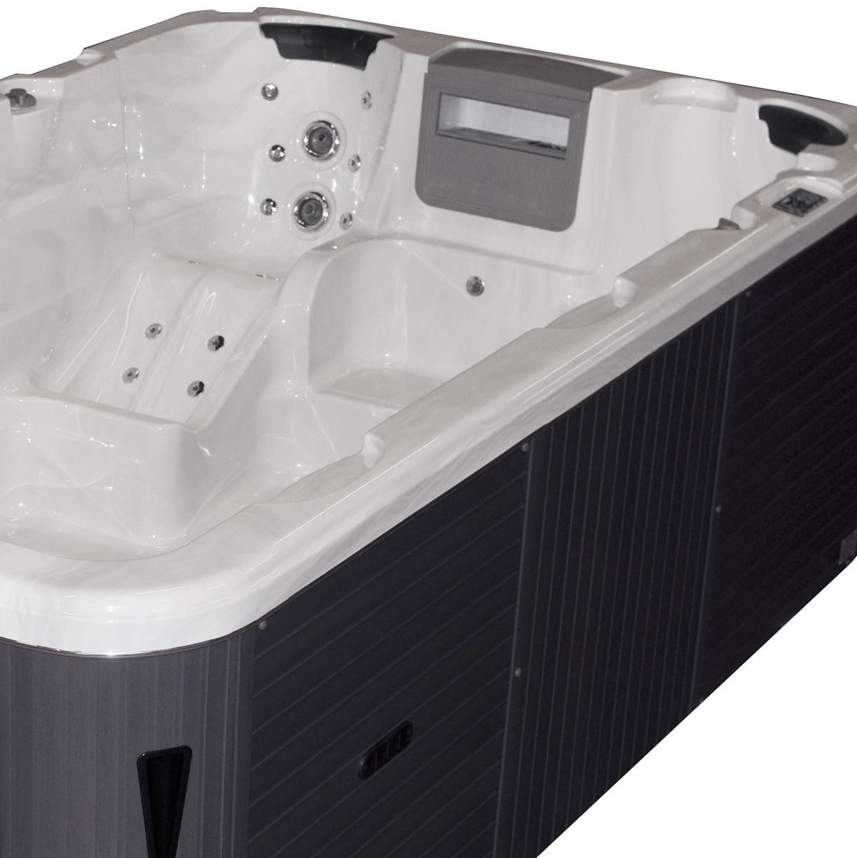 Whirlpool Acryl Swimspa Fano Hydro Jets 400x228x126 Cm - Silberfarben/Weiß, Design, Kunststoff (400/228/126cm)