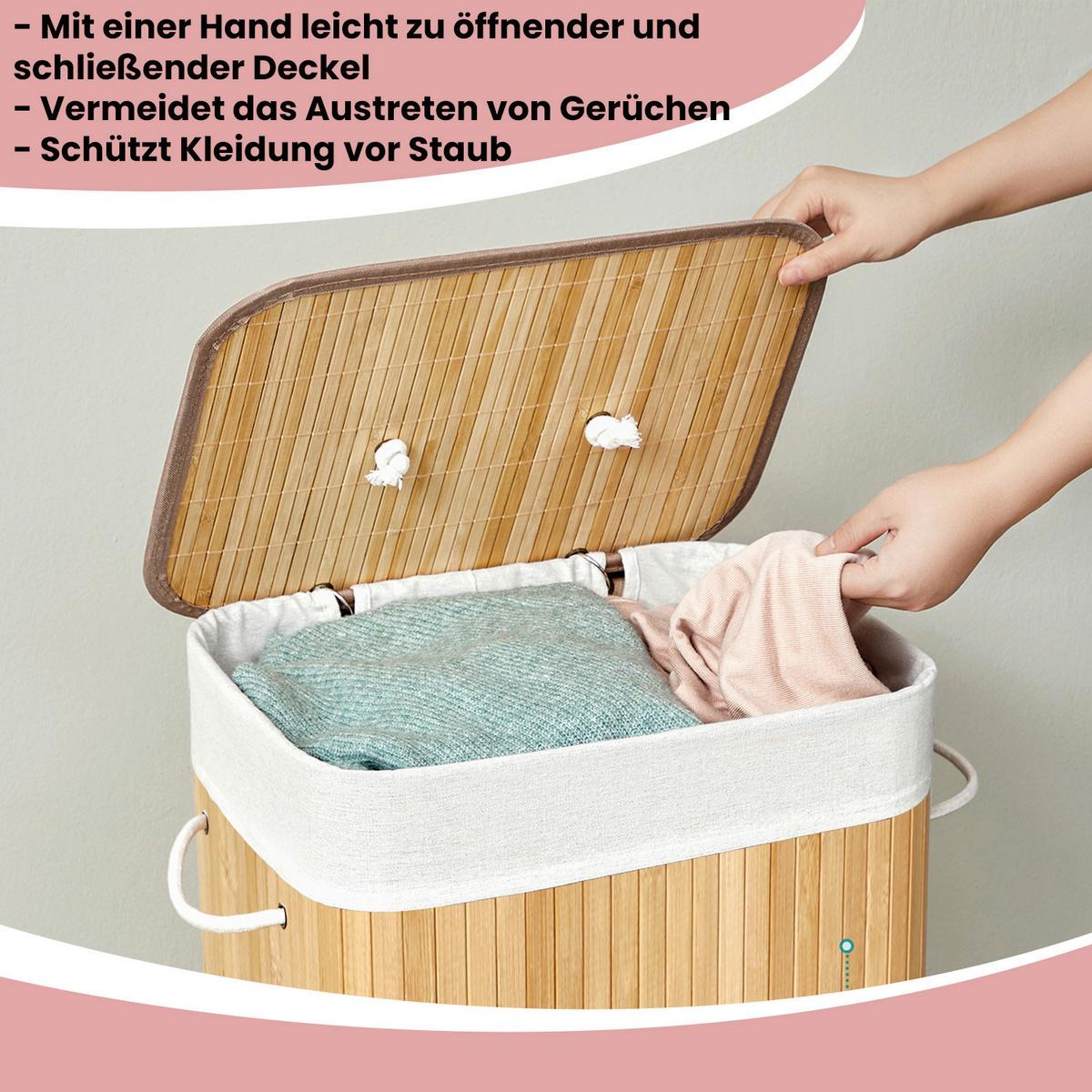 Wäschekorb Naturfarben B: 40 Cm - Naturfarben, Basics, Naturmaterialien/Holzwerkstoff (40/60/30cm)
