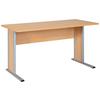 Schreibtisch B 140 cm H 72,2cm Serie 4000, Buche Dekor - Silberfarben/Buchefarben, Basics, Holzwerkstoff/Metall (140/65/72,2cm) - MID.YOU