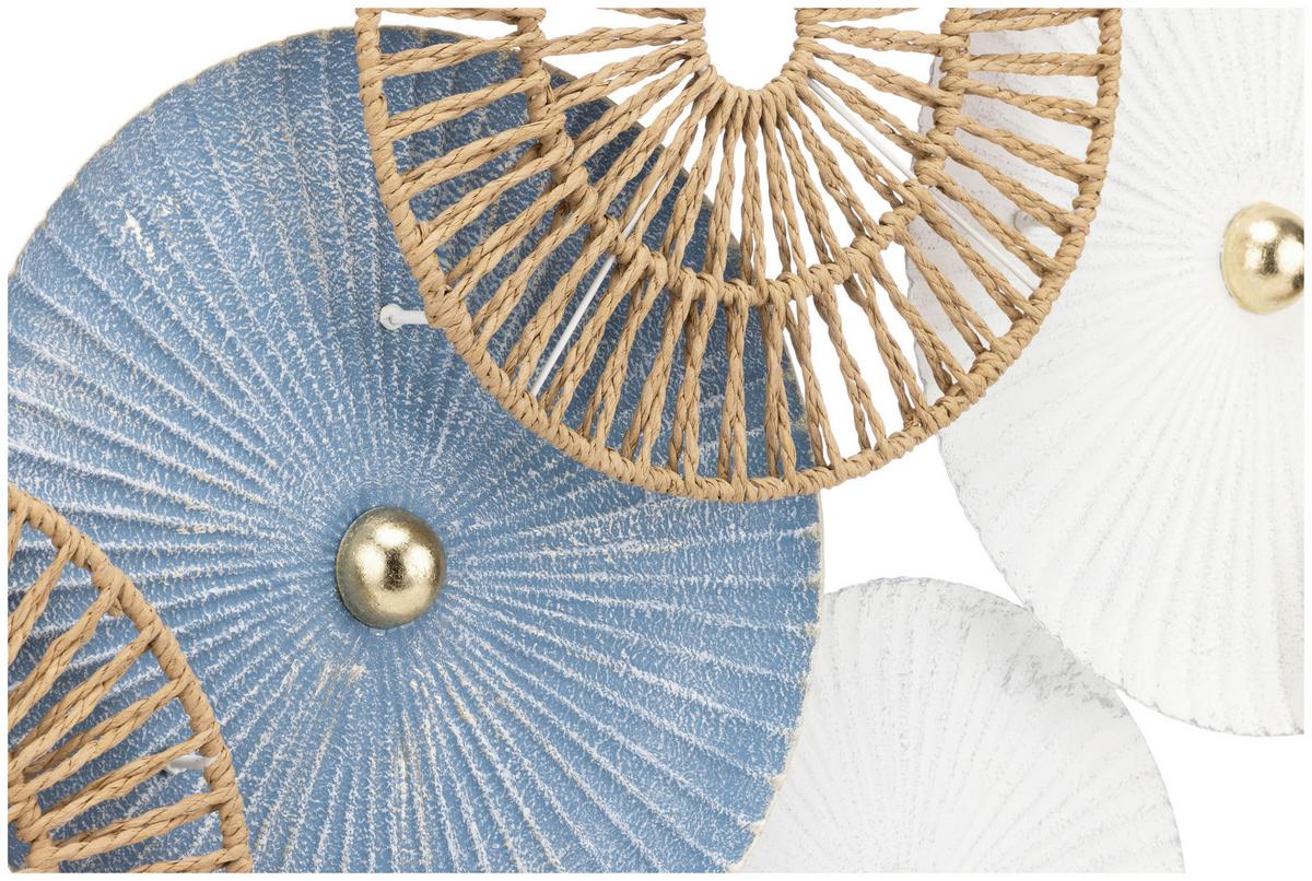 Wanddeko Matheo - Blau/Goldfarben, KONVENTIONELL, Papier/Metall (110/5/54cm) - Luca Bessoni