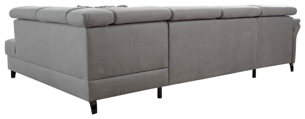 Wohnlandschaft Arngast rechts hellgrau, 165x317x193 cm - Hellgrau/Schwarz, KONVENTIONELL, Textil (165/317/193cm) - Sit & More