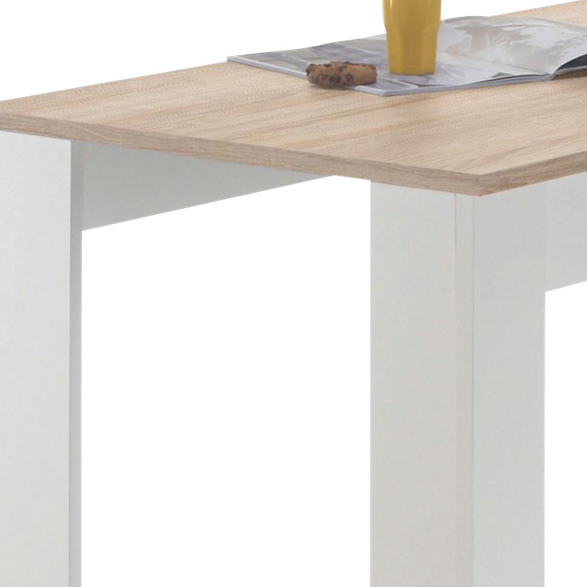 Bartisch Mojito 115x50x103 cm Eiche Dekor/Weiß mit Regal - Eichefarben/Weiß, Design, Holzwerkstoff (115/50/103cm) - MID.YOU