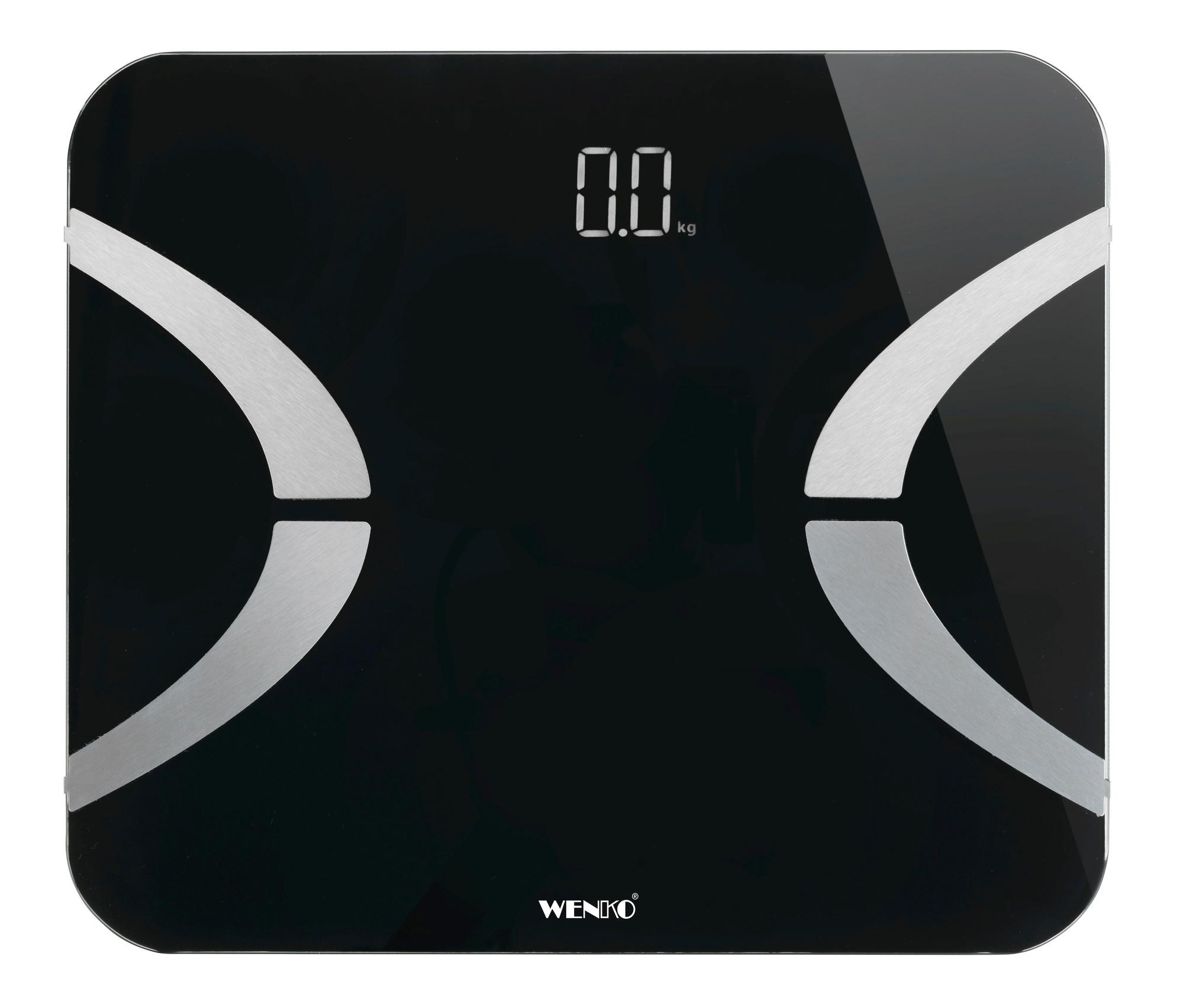 Körperanalysewaage Analysewaage Led 24462100 - Schwarz/Grau, MODERN, Glas/Kunststoff (30/2,1/26cm) - Wenko