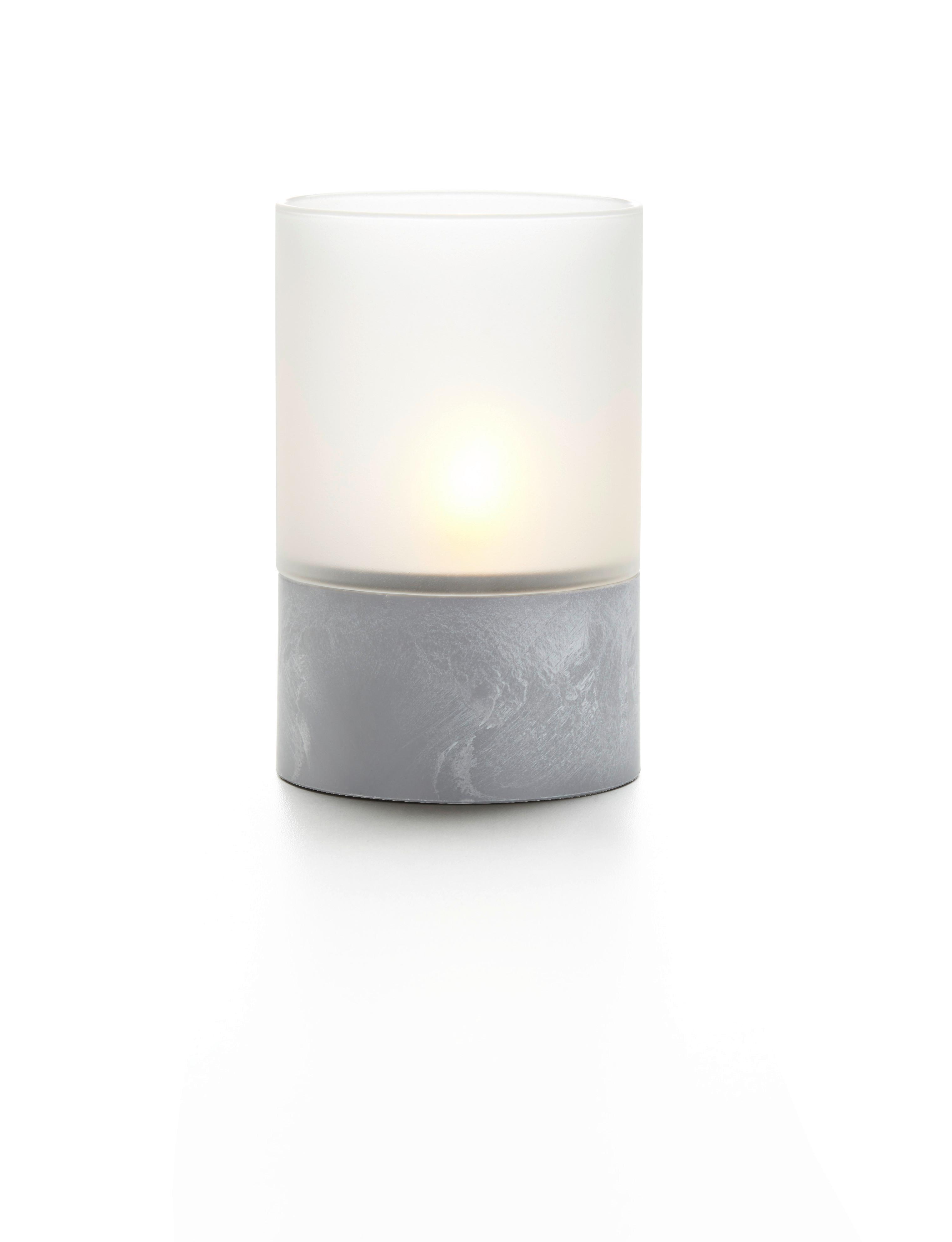 LED svíčka Malina, V: 12,5cm - šedá, Basics, sklo/keramika (8/12.5cm) - Modern Living