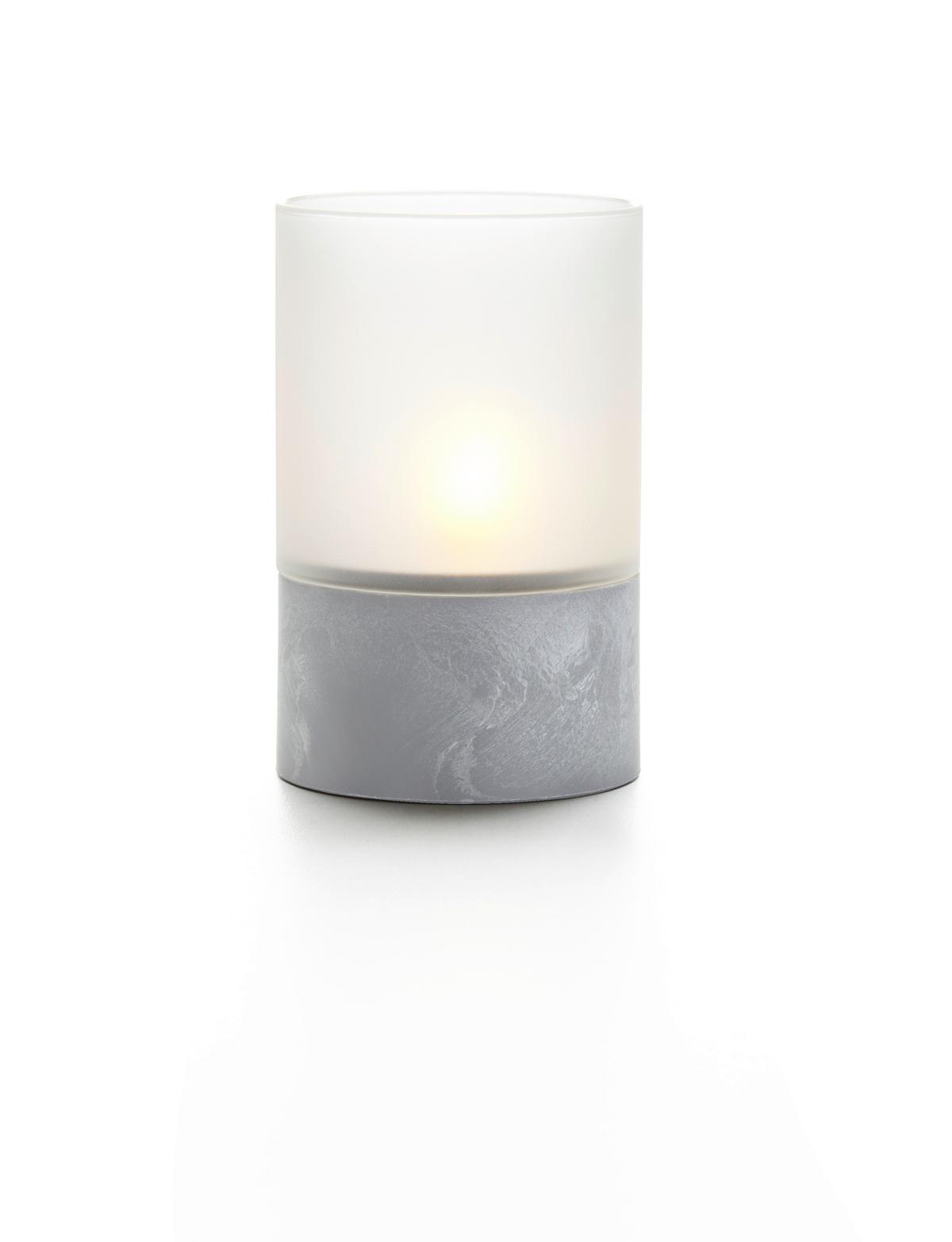LED svíčka Malina, V: 12,5cm - šedá, Basics, sklo/keramika (8/12.5cm) - Modern Living