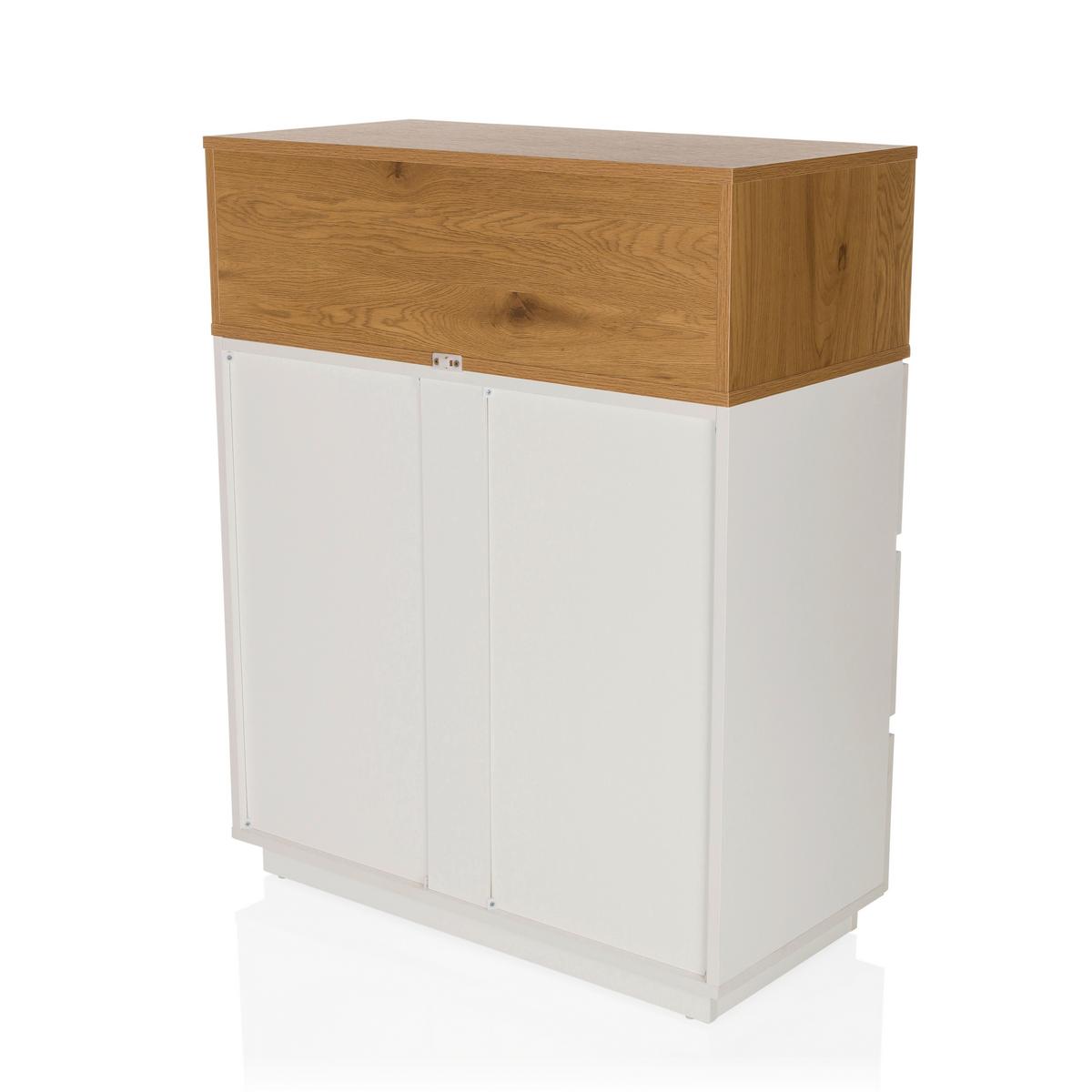 Kommode Melmo K Weiß/eichefarben B: 80 Cm - Eichefarben/Weiß, MODERN, Holzwerkstoff (80/100/40cm) - MID.YOU