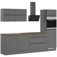 Küchenleerblock Ip3150 - Eiche dunkel/Graphitfarben, Design, Holzwerkstoff (280cm) - Impuls