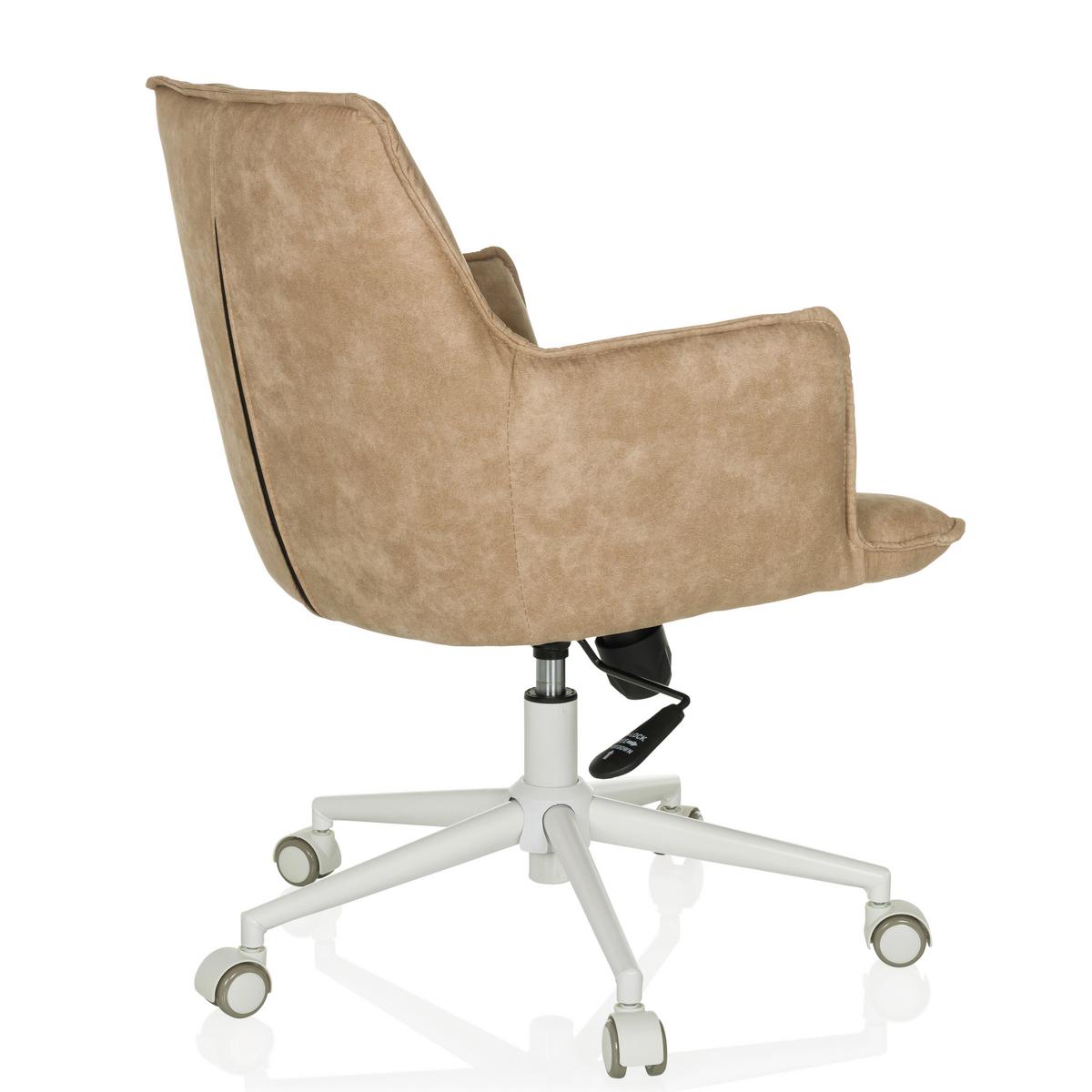 Drehstuhl Beige B: 54 cm - Beige/Weiß, MODERN, Kunststoff/Textil (54/85/70cm) - MID.YOU