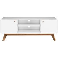 Lowboard Cassie Weiß B: 140 cm - Eichefarben/Weiß, Design, Holz/Holzwerkstoff (140/53/39cm) - MID.YOU