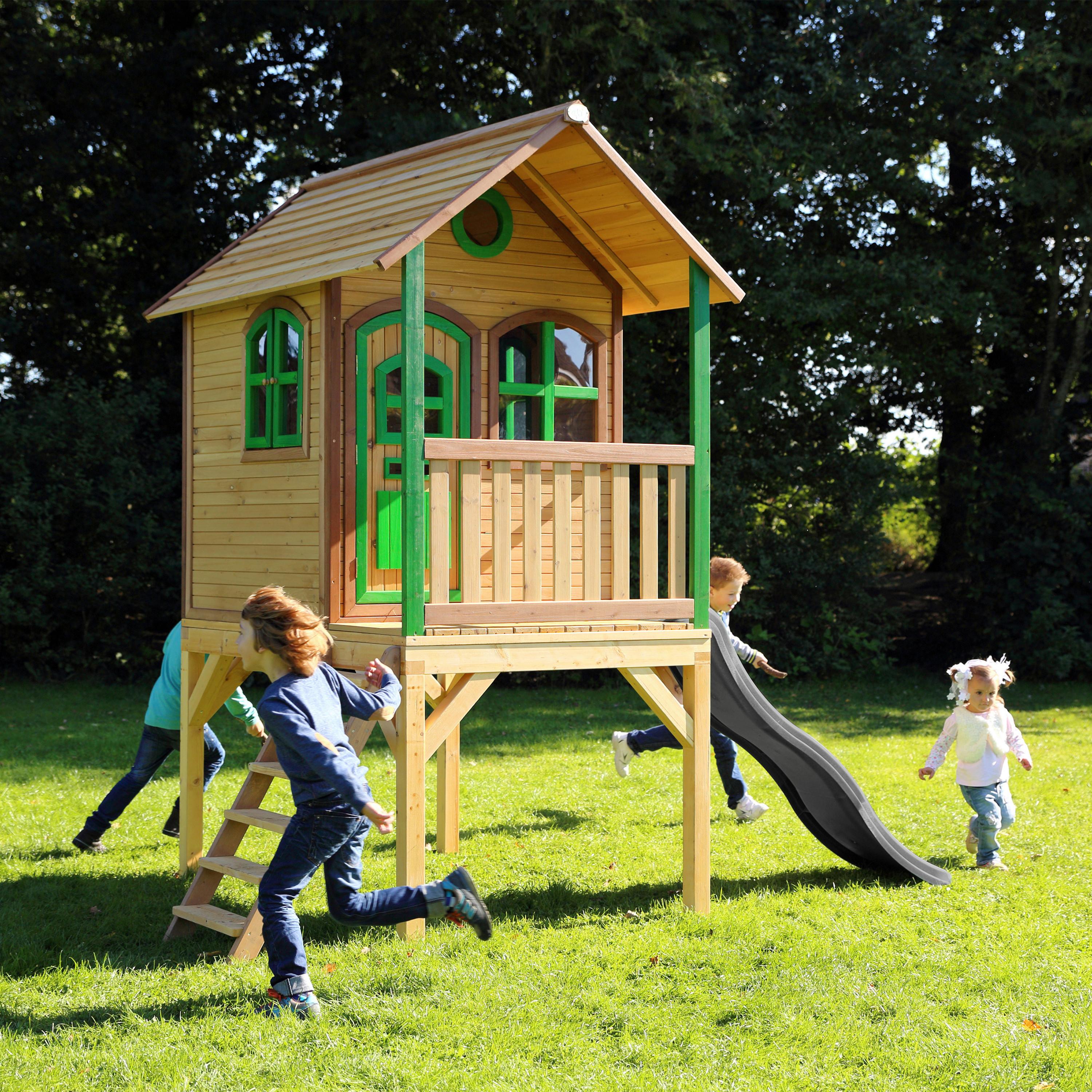 Spielhaus A030.037.80 - Braun/Grau, KONVENTIONELL, Holz (318/272/191cm) - Ambia Garden