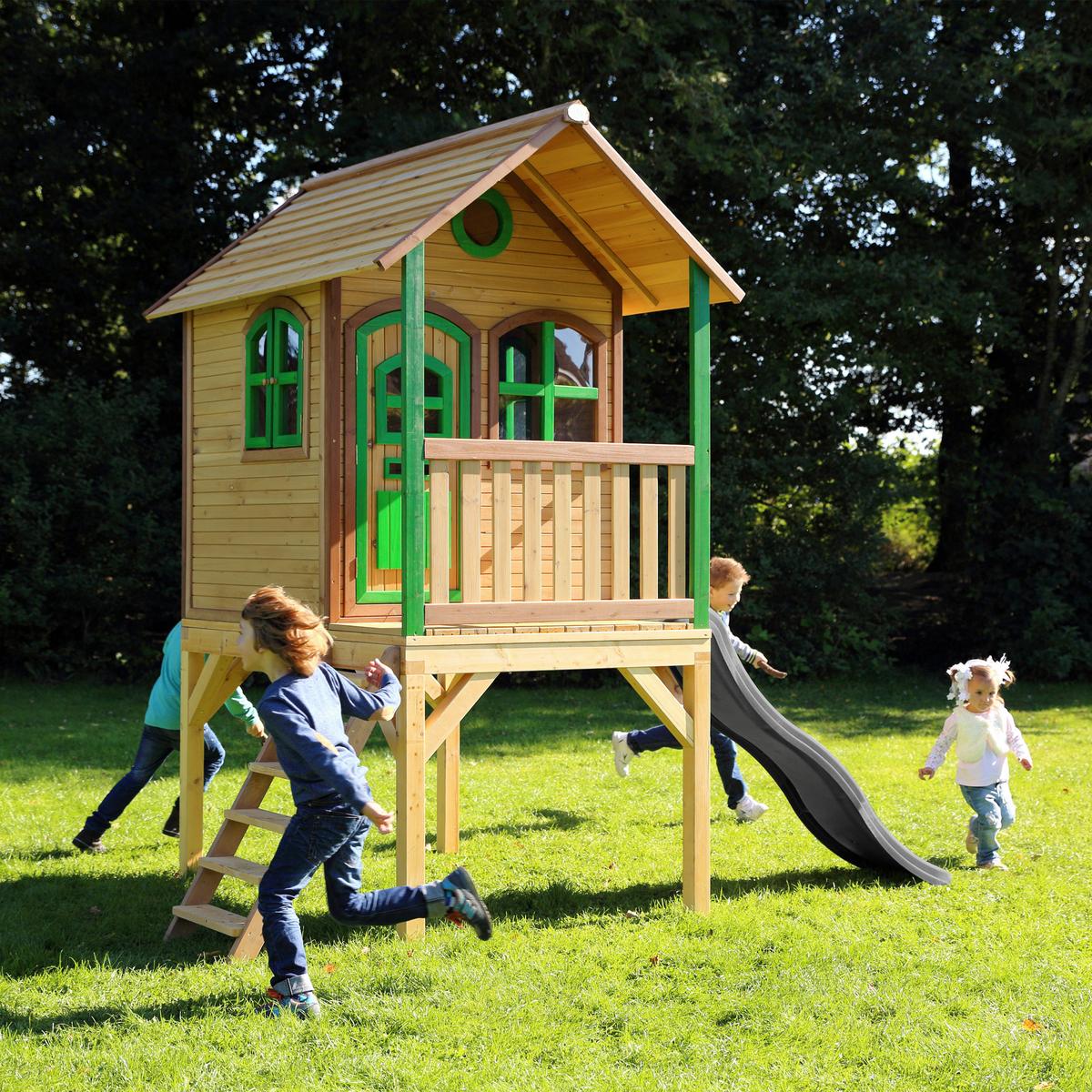 Spielhaus A030.037.80 - Braun/Grau, KONVENTIONELL, Holz (318/272/191cm) - Ambia Garden