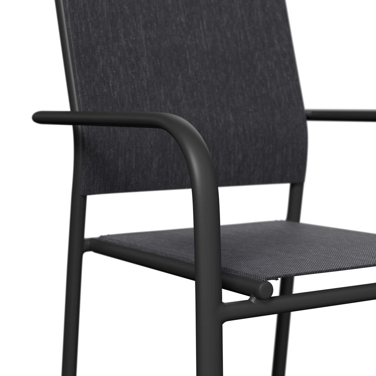 Gartensessel Lina - Dunkelgrau, Trend, Textil/Metall (56/86/54cm) - Beldano