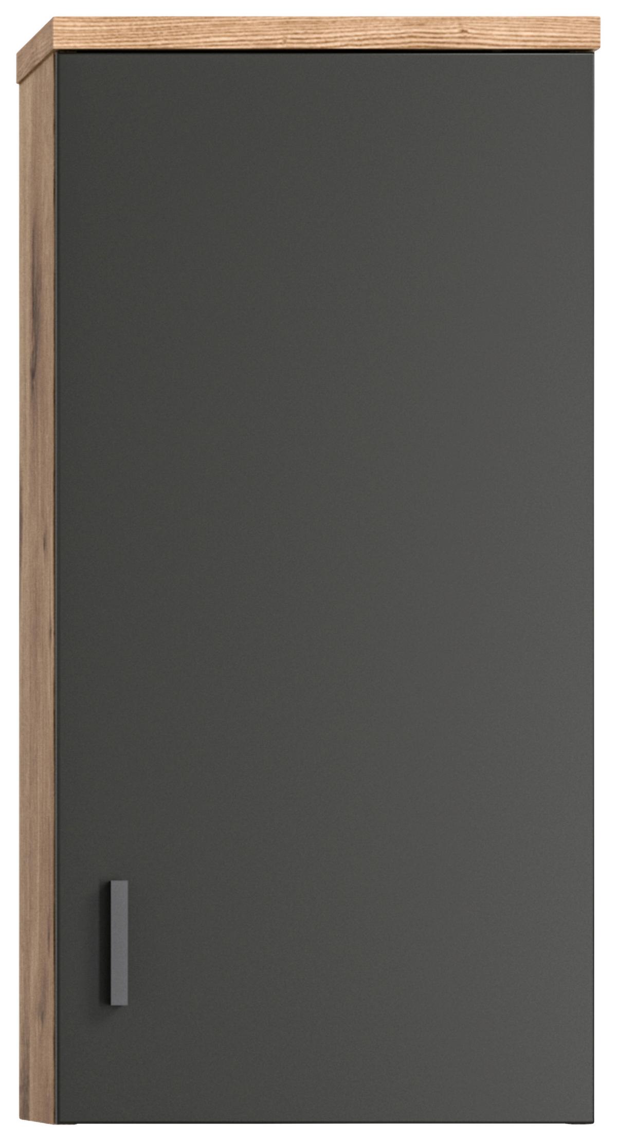 Badezimmer Grado Eiche Dekor/Grau - Weiß Hochglanz/Grau, MODERN, Glas/Keramik (182cm) - MID.YOU
