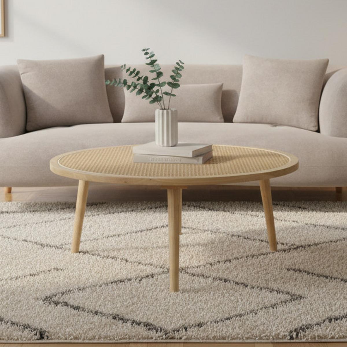 Konferenční stolek Douna - přírodní barvy, Moderní, dřevo (80/80/35cm) - Bessagi Home