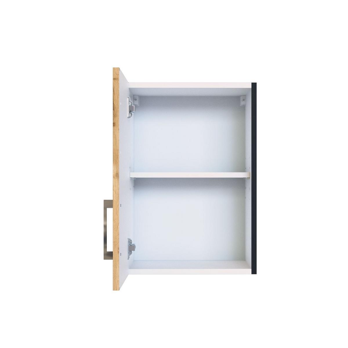 Küchenoberschrank B : 40 cm Eiche Dekor 1 Drehtür - Anthrazit/Eiche Wotan, MODERN, Holzwerkstoff (40/57/34cm) - Held