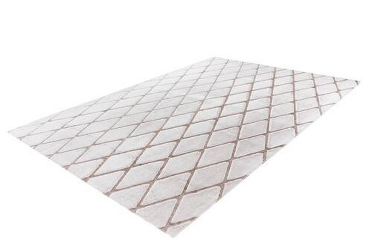 Hochflor Teppich Weiß/Beige Vivica 160x230 cm - Beige/Weiß, Design, Textil (160/230cm) - Kayoom