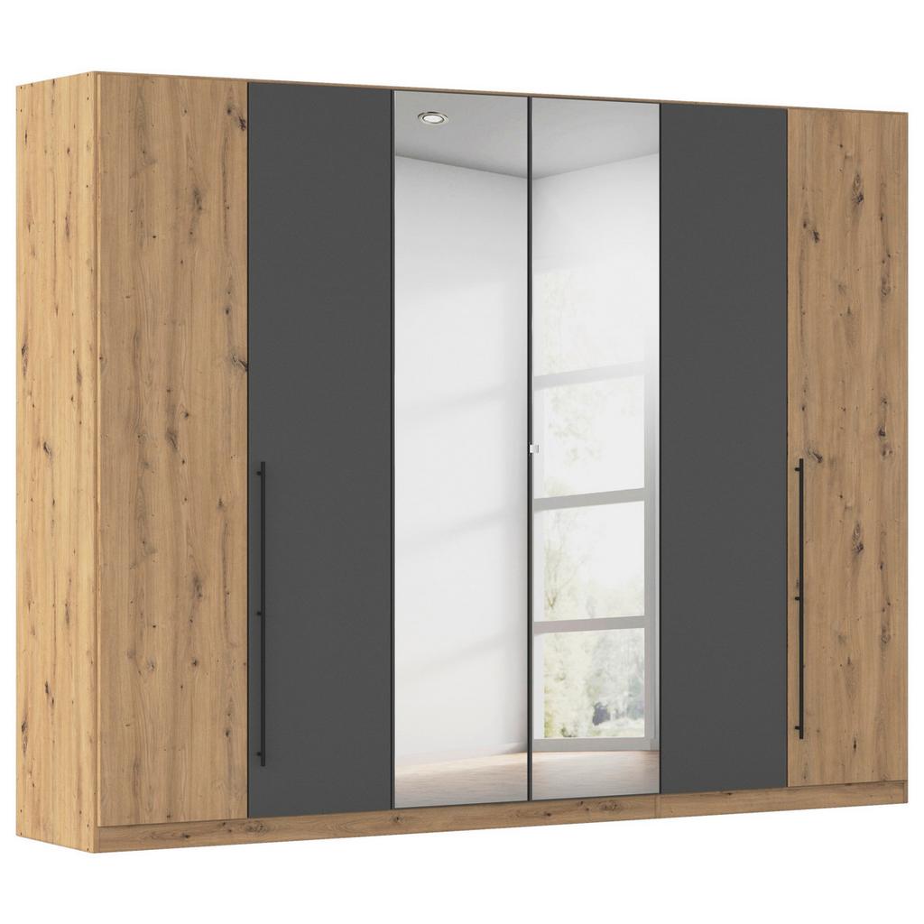 Kleiderschrank Safari mit Spg. Grau/Eiche Dekor B: 226cm