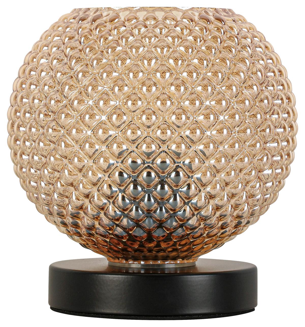 STOLNÁ LAMPA GUDI - čierna/jantárová, Modern, kov/plast (16/16,5cm) - Modern Living