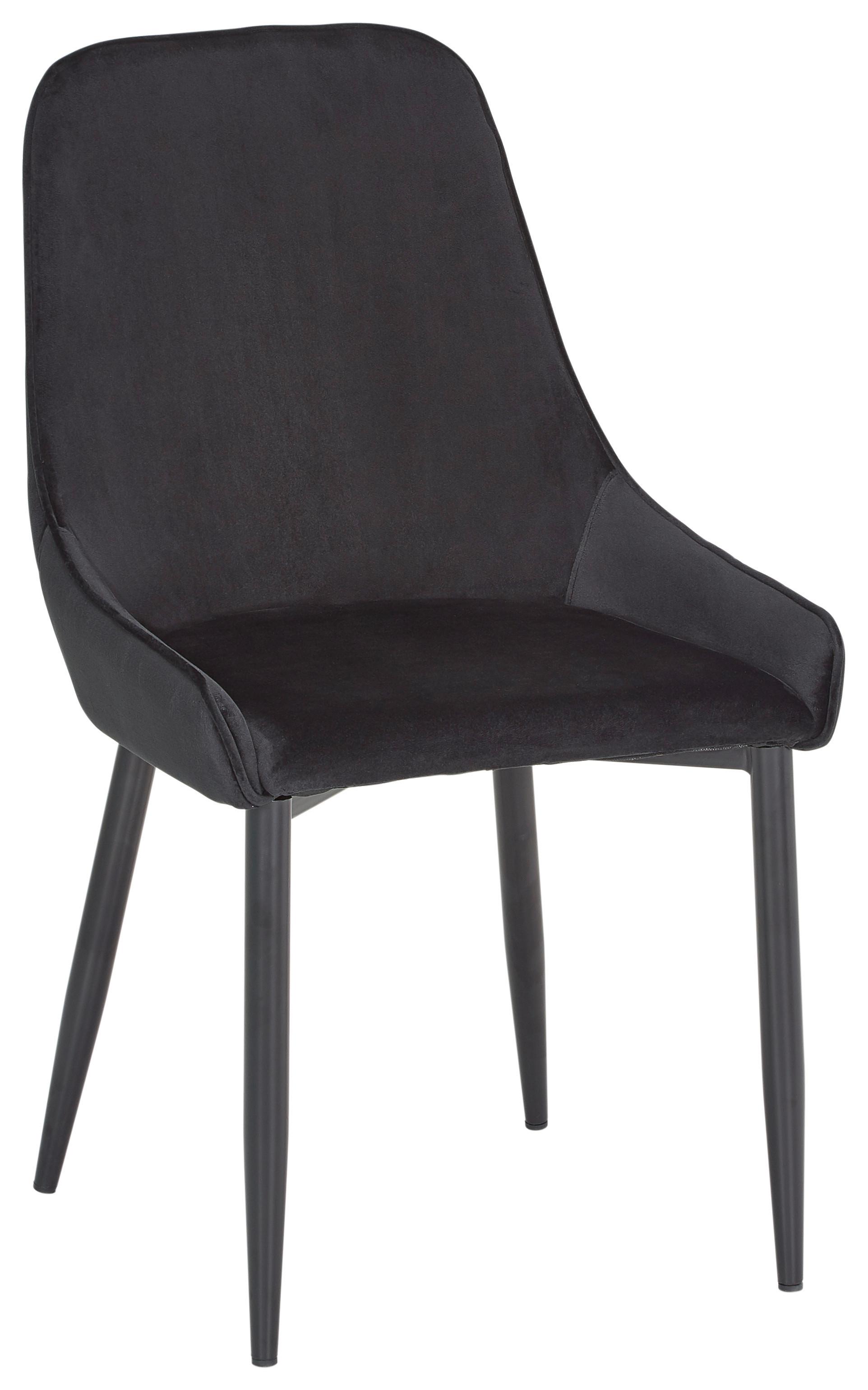 Židle Enna - černá, Moderní, kov/dřevo (48/85/58cm) - Modern Living