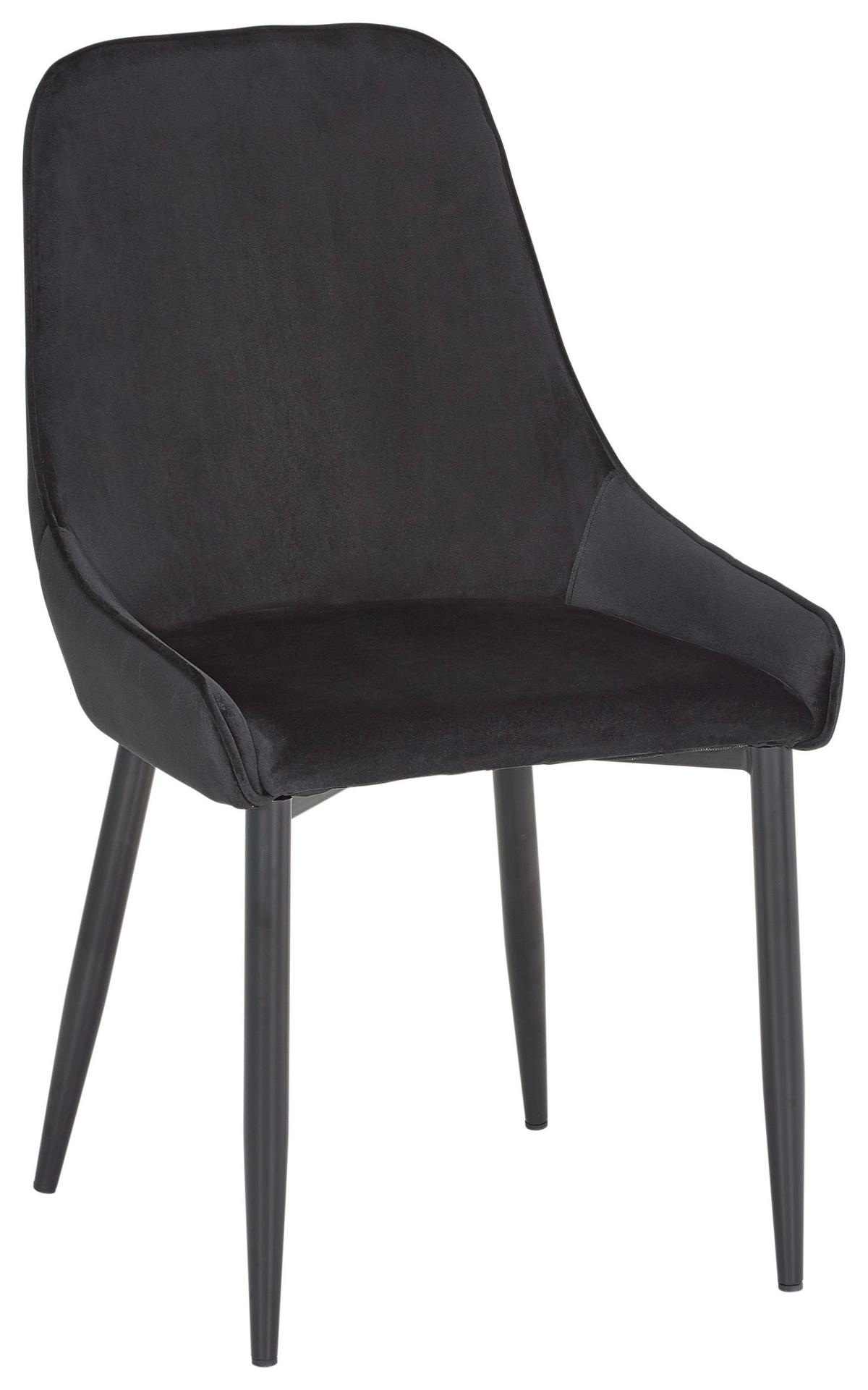 Židle Enna - černá, Moderní, kov/dřevo (48/85/58cm) - Modern Living