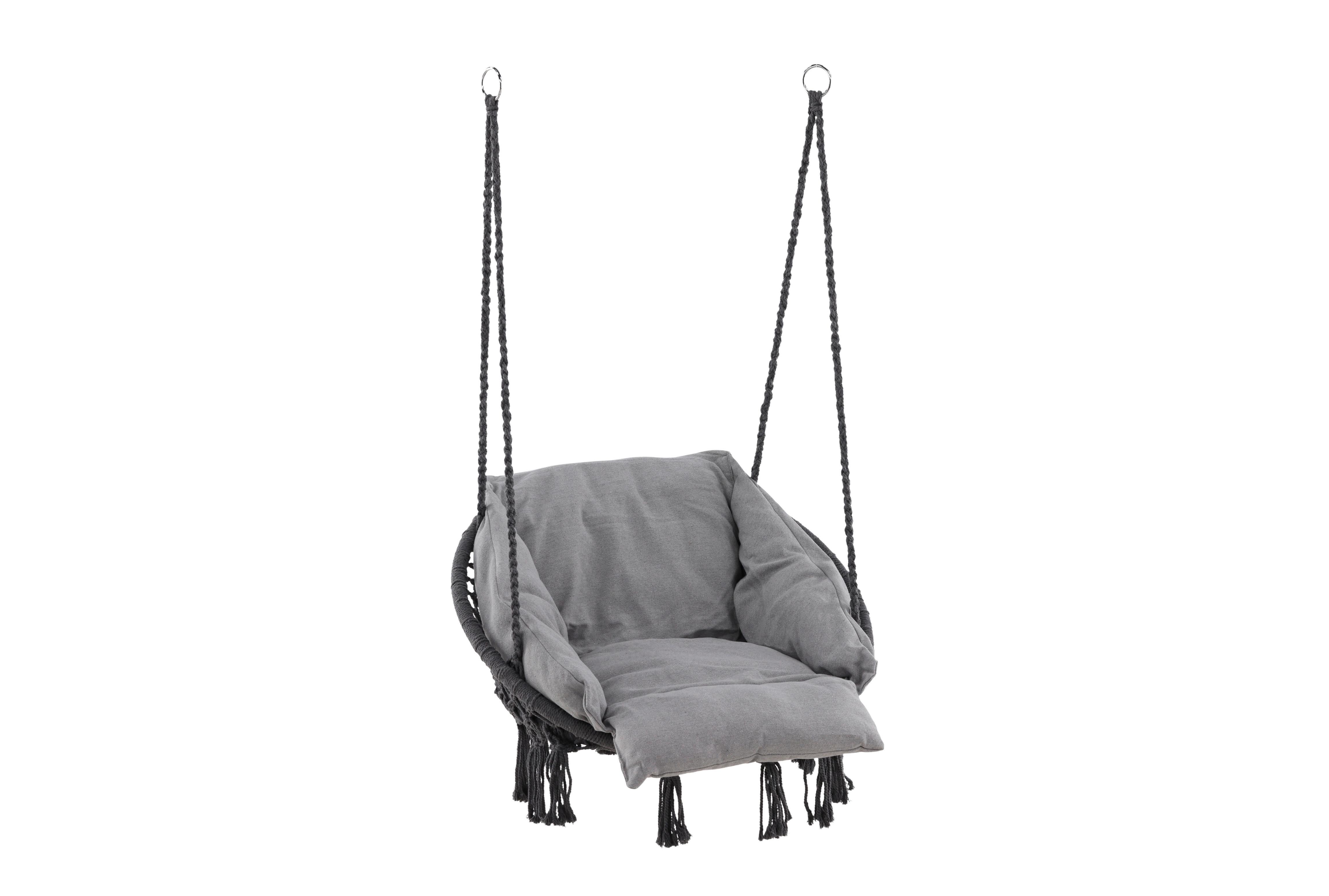 Hängesessel Hamtic Mit Sitz- Und Rückenkissen - Grau, KONVENTIONELL, Textil (80/90/60cm) - Gardenson