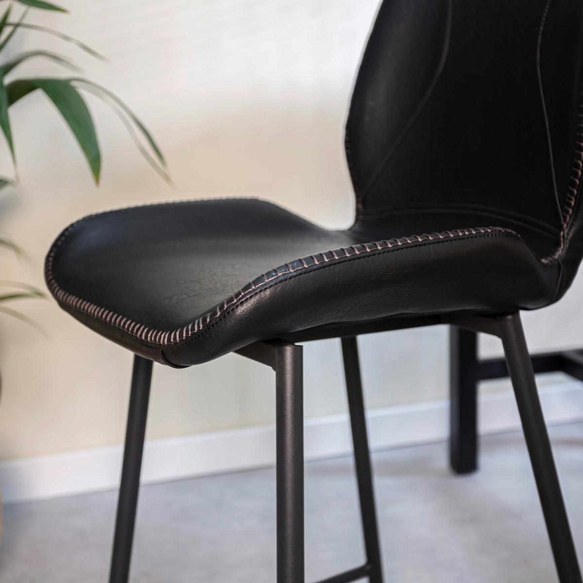 Barhocker-Set Barron - Schwarz, KONVENTIONELL, Kunststoff/Textil (47/99/55cm) - MID.YOU