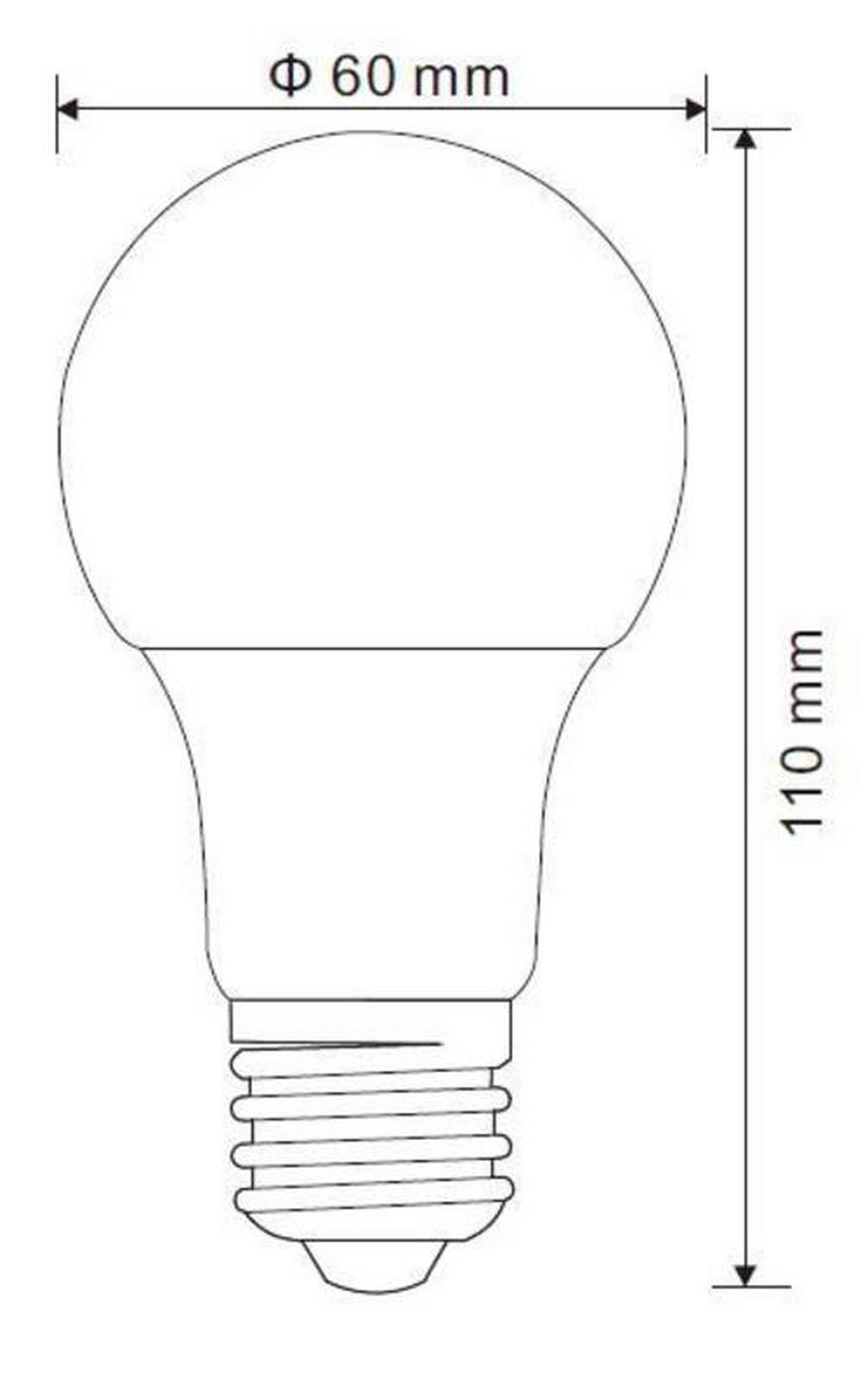 LED-Lampe 10600 E27,  9 Watt, 810 lm, 3000 K - Opal, MODERN, Kunststoff/Metall (6/11cm)