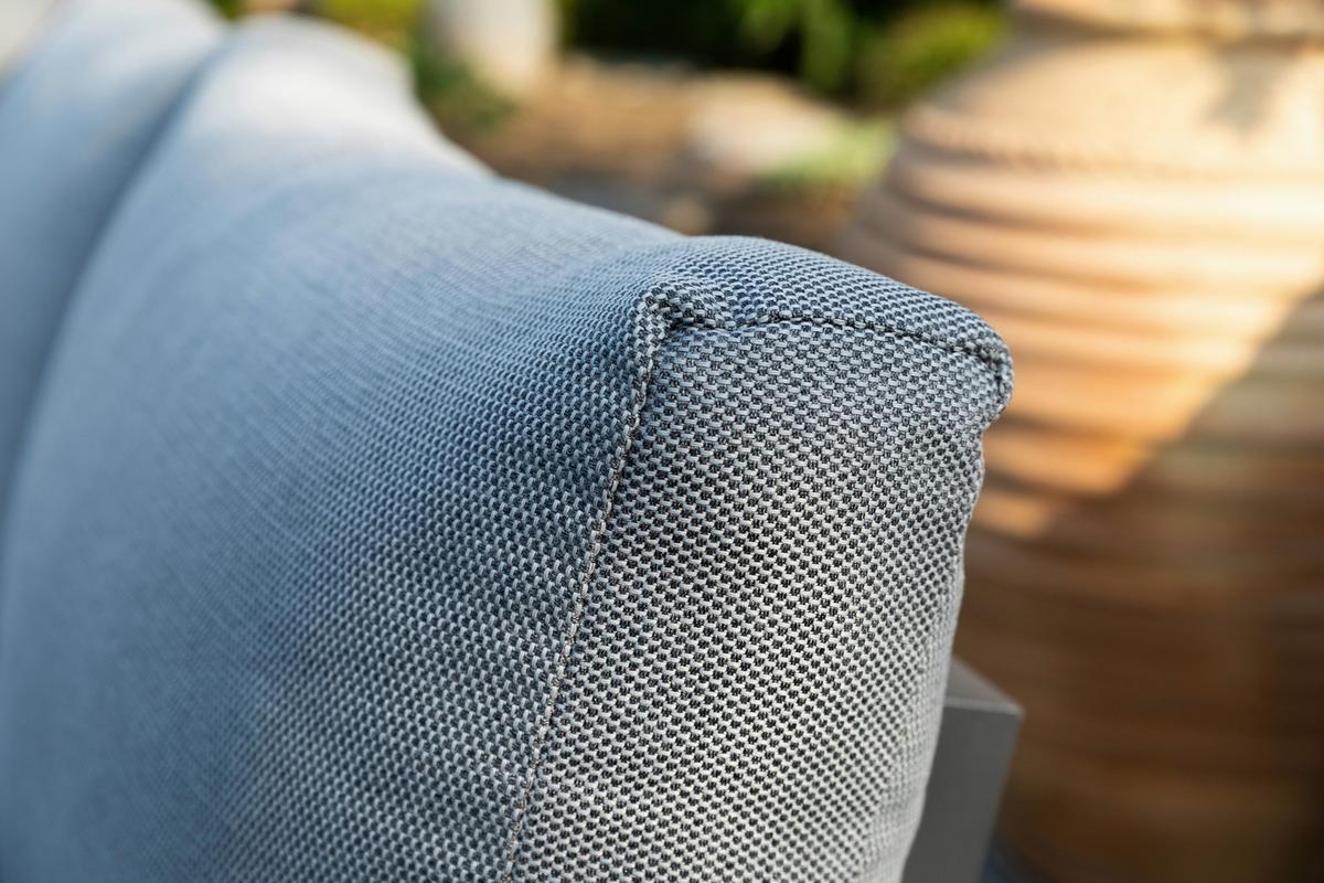 Loungegarnitur 3-Tlg. Samara Holz/Metall/Textil mit Kissen - Anthrazit/Grau, Basics, Holz/Textil (253/70/175cm) - Gardenson