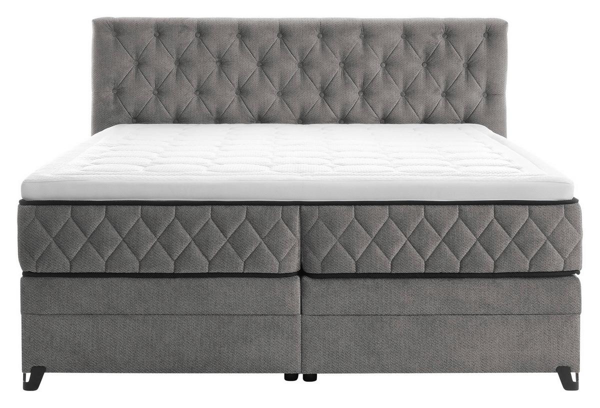 Boxspringbett Carmen A Grau 180x200 Cm - Türkis/Grau, KONVENTIONELL, Holz/Holzwerkstoff (180/200cm) - James Wood